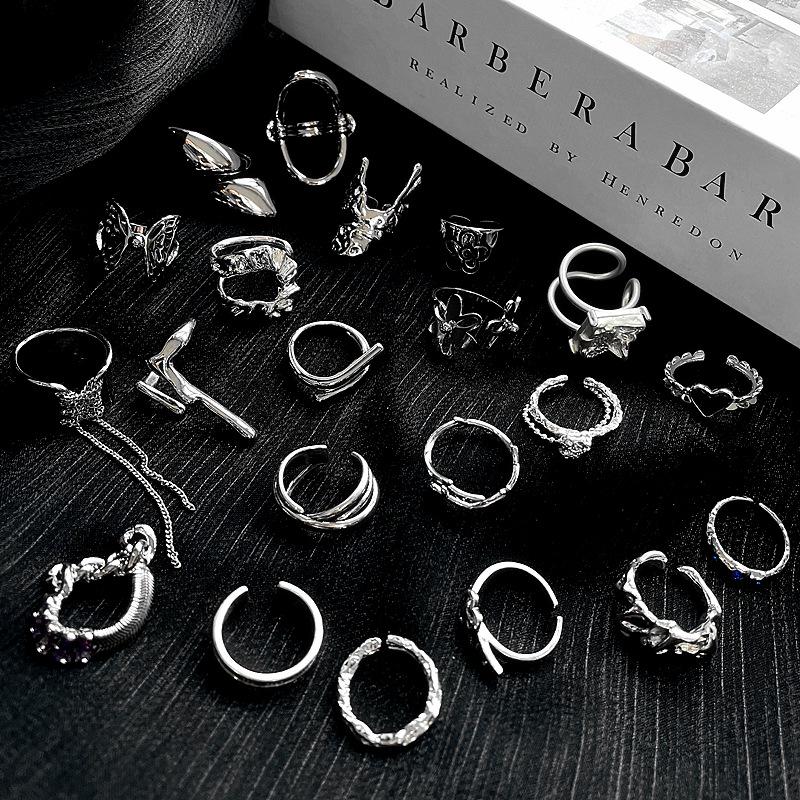 Silver Geometric Lava Open Ring: Versatile, Trendy, Unisex Design
