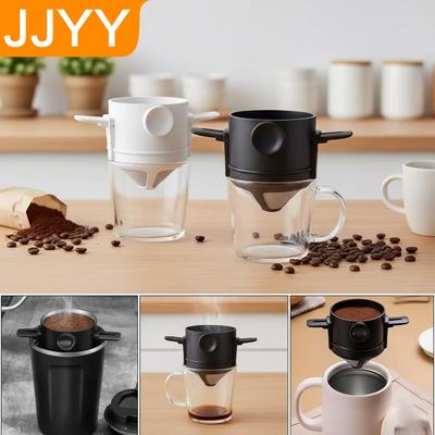 Wiederverwendbarer Edelstahl-Kaffeefilter Tragbarer Tropfkaffeemaschinen-Halter für Zuhause, Büro, Reisen