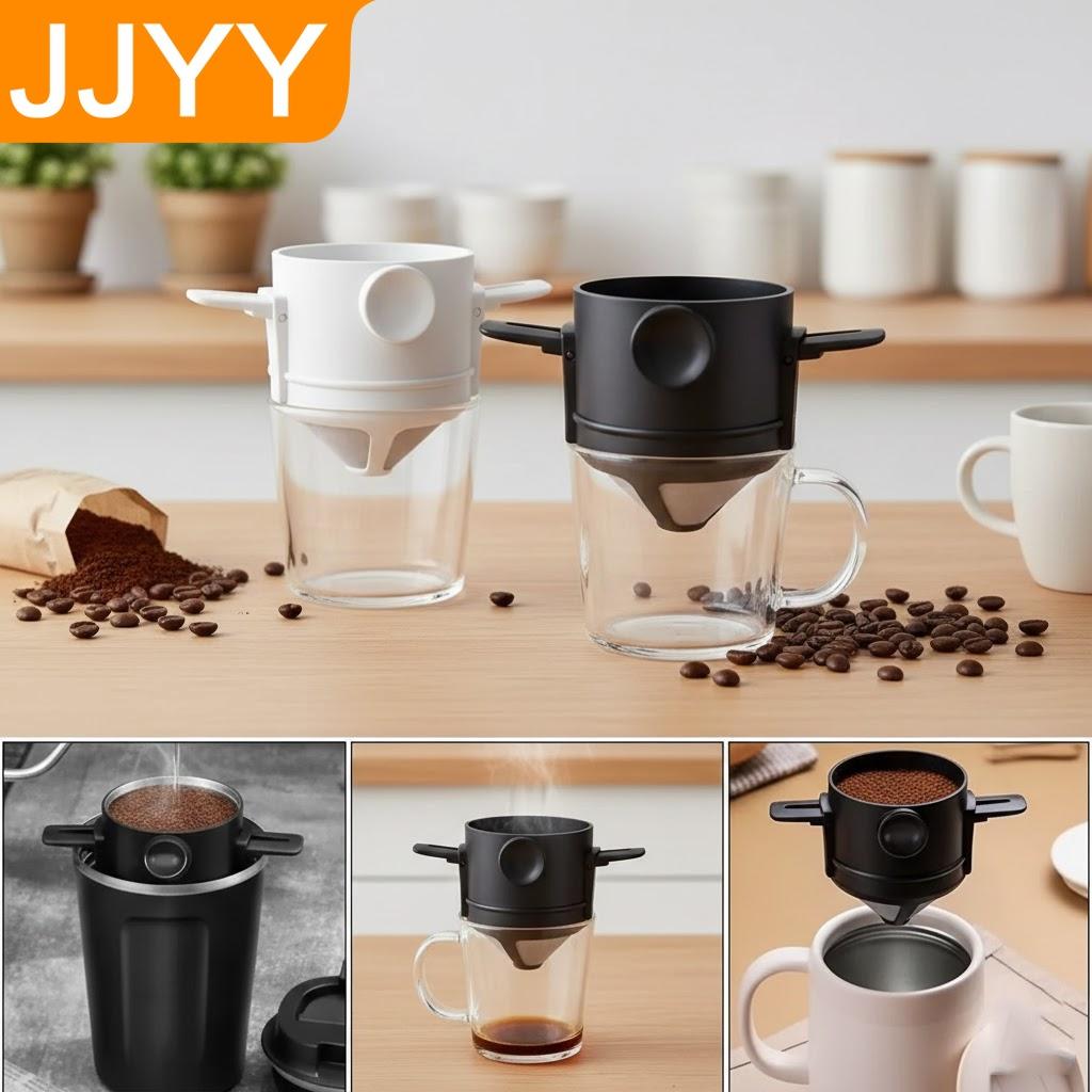 Reusable Stainless Steel Coffee Filter Portable Drip Coffee Maker Holder for Home Office Travel