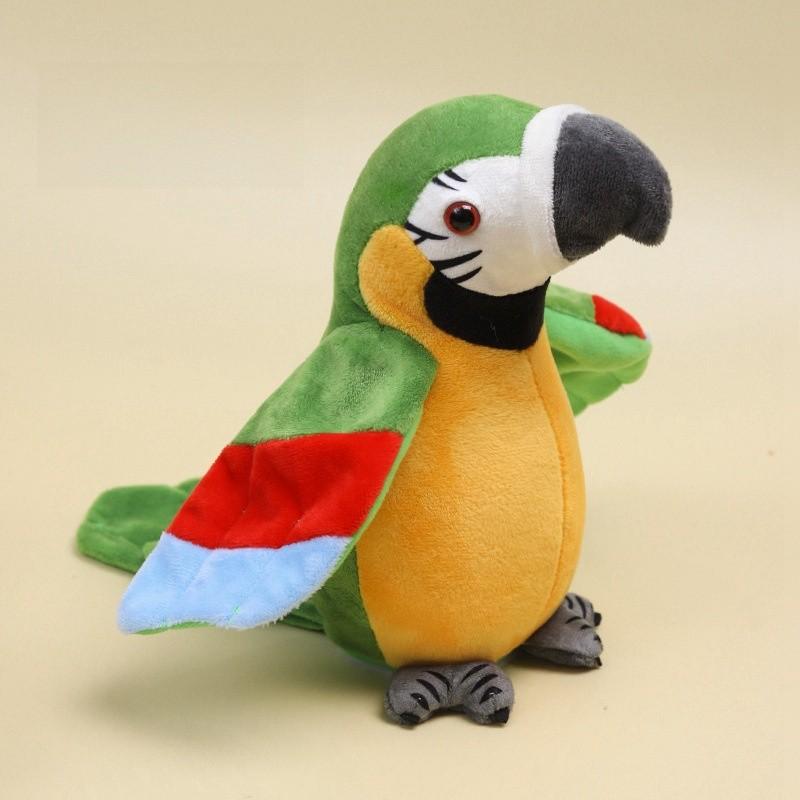 Realistic Parrot Plush Toy Stuffed Doll With Talking Voice Interactive Recording