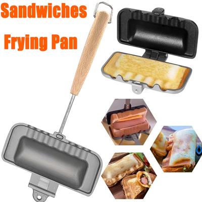 Çift Taraflı Sandviç Kızartma Tavası Yapışmaz Mutfak Tost Omlet Fırın Tepsisi Yüksek Sıcaklığa Dayanıklı Uygulanabilir Gaz