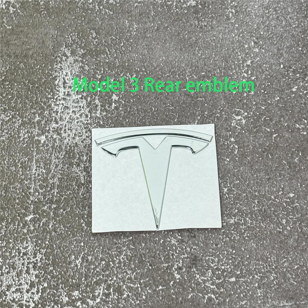 100% Authentic Tesla Model 3/Y Metal Logo Emblem - Front or Rear Trunk Replacement Kit Exterior Decoration Parts Car Accessory