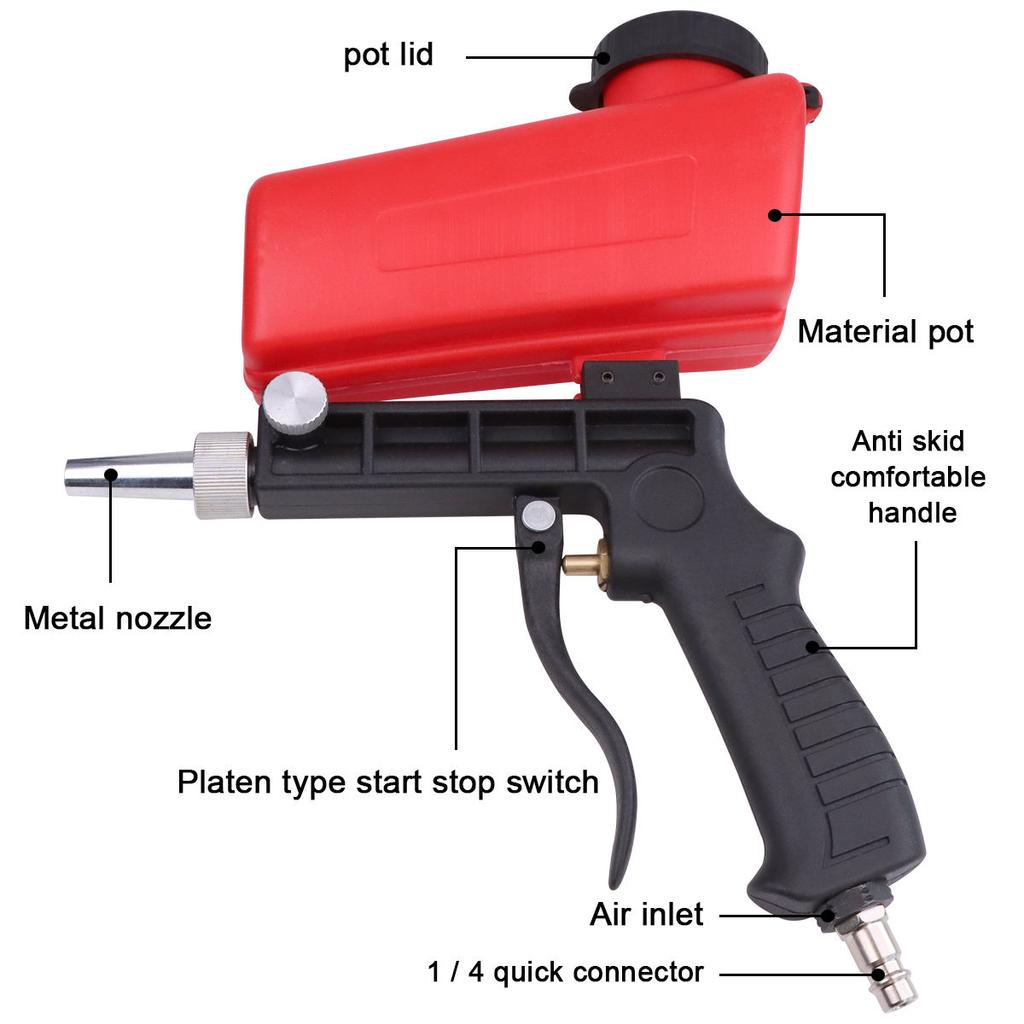 Factory Spot Portable Gravity Sandblasting Gun Air Tools Professional Adjustable Small Sandblasting Gun