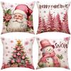 1-5PCS Festive Decorative Christmas Pillow Cover Cushion Case Holiday Sofa Accent Cover for Living Room Winter Party Home Decor