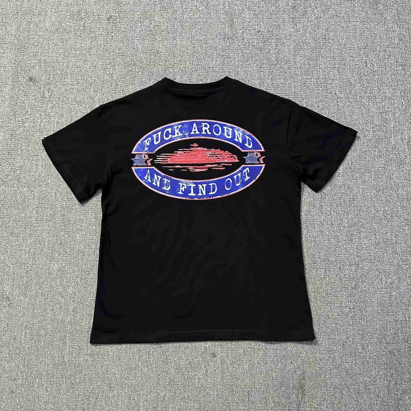 Corteiz Alcatraz Series T-shirt Short-sleeved Letter Logo Printed Men's and Women's Double Yarn Fashion Casual Short-sleeved Tide