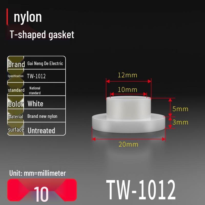 T-shaped Nylon Gasket Ring Screw Shaft Sleeve, Round Concave-Convex Insulation Pad, M2-M35