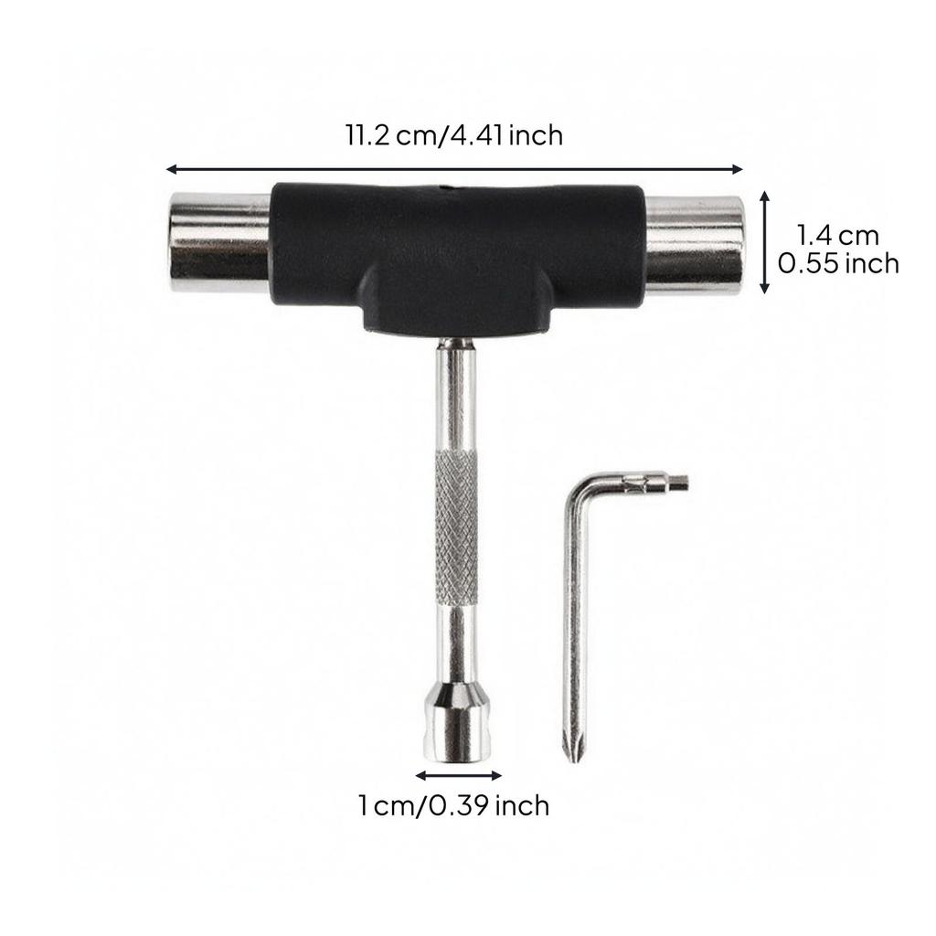 Skateboard T Tool Universal with Hex Key Long-Lasting
