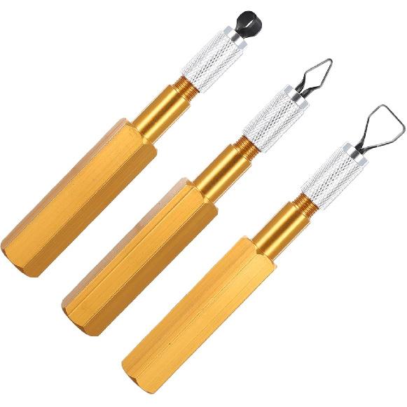 Corner Smoothing Cutter Handle Set with 3 Blades for PVC Floor Welding Aluminum Alloy Electrode Leveler Tool(yellow)