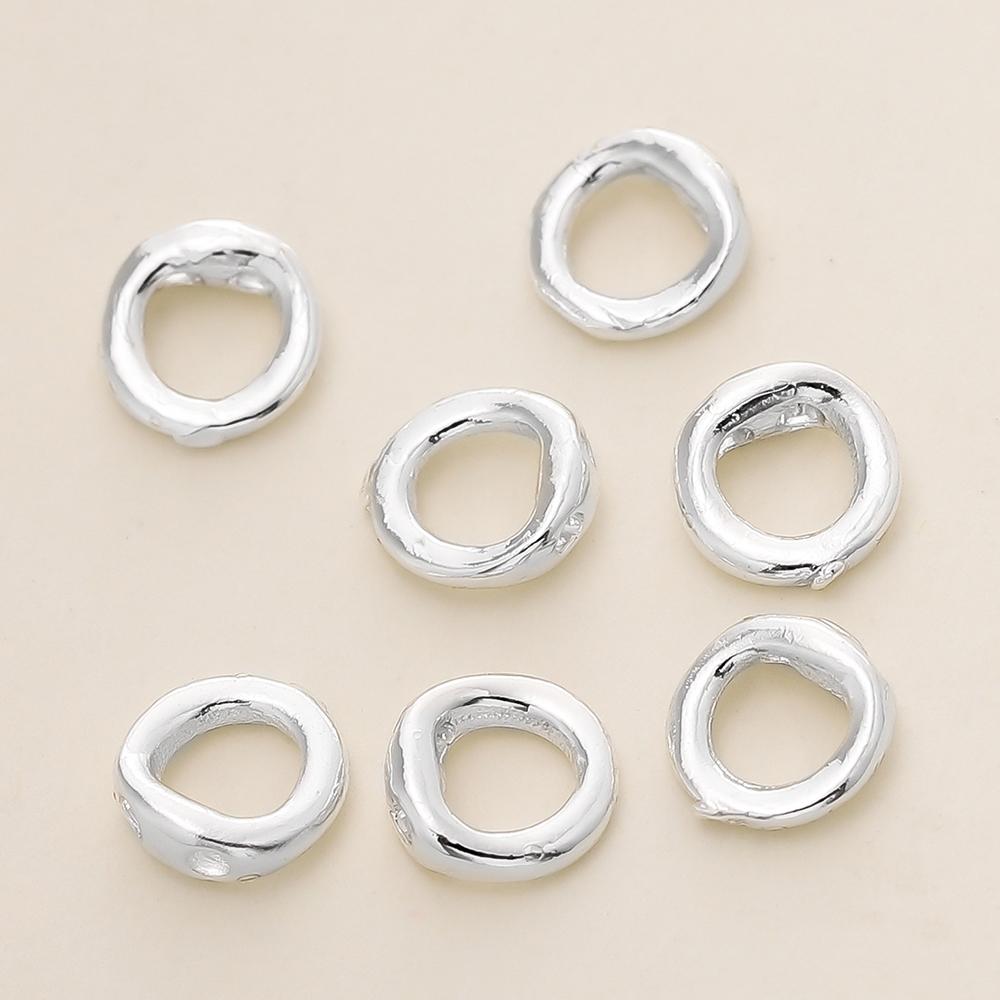 

10/20pcs 14/18K Gold Plated Brass End Bead Tip Double Hole Connector Rings for DIY Jewelry Bracelet Necklace Making Supplies 10pcs