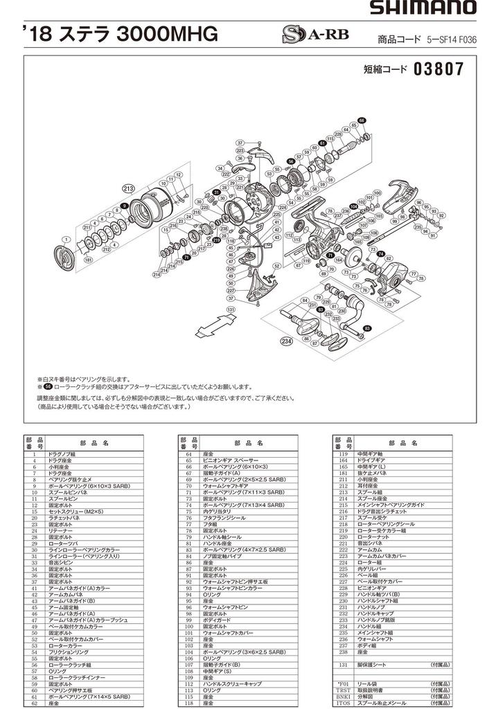 Genuine Part 18 Stella 3000MHG Drag Knob Part 10S17 No.