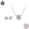 Everly Christmas Snowflake Zircon Stud Earrings, S925 Sterling Silver, White Gold Plated Jewelry for Women