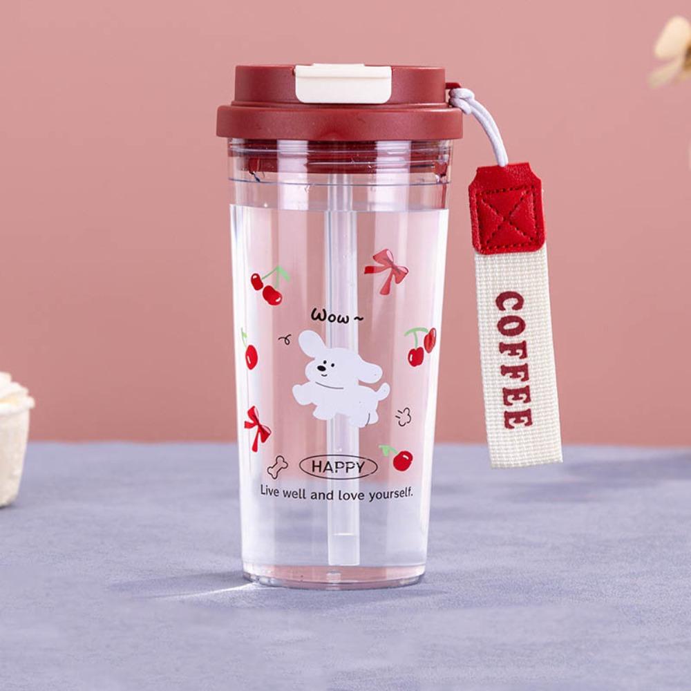 550ml Water Cup Leak-proof Coffee Cup Portable Plastic Cups  Student