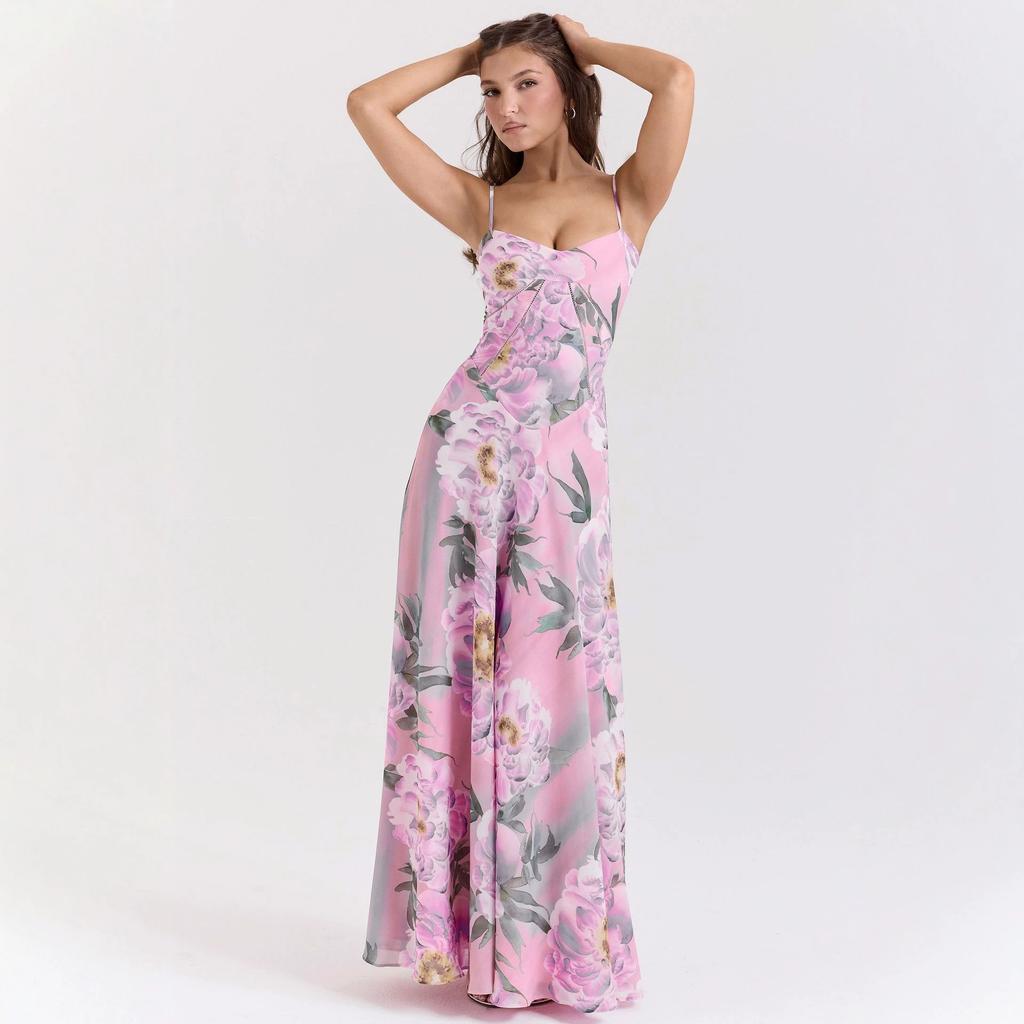 European and American women's clothing new sexy suspender skirt slim backless long dress dress women's summer evening dress