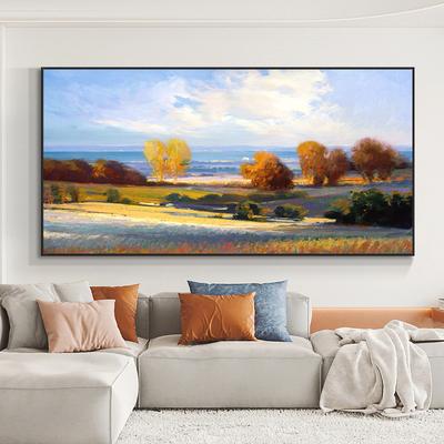 Peinture à l'huile sur toile de paysage de plage abstrait naturel, affiches et imprimés Cuadros, tableau d'art mural scandinave pour salon
