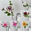 Artificial Flower Wedding 3head 3d Dahlia Silk Fabric Event Photography Decor