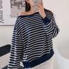 New Arrivals Open Run Women Off Shoulder STriped T shirT boaT Neck