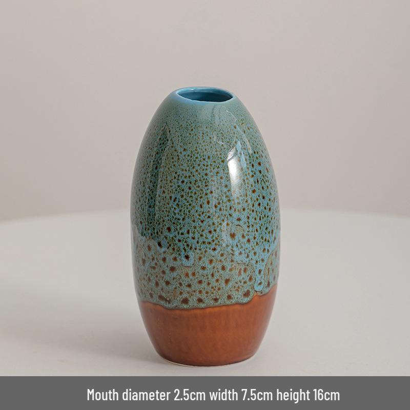 Modern Minimalist Black Ceramic Vase for Home Décor - Small Dried Flower Vase for Living Room