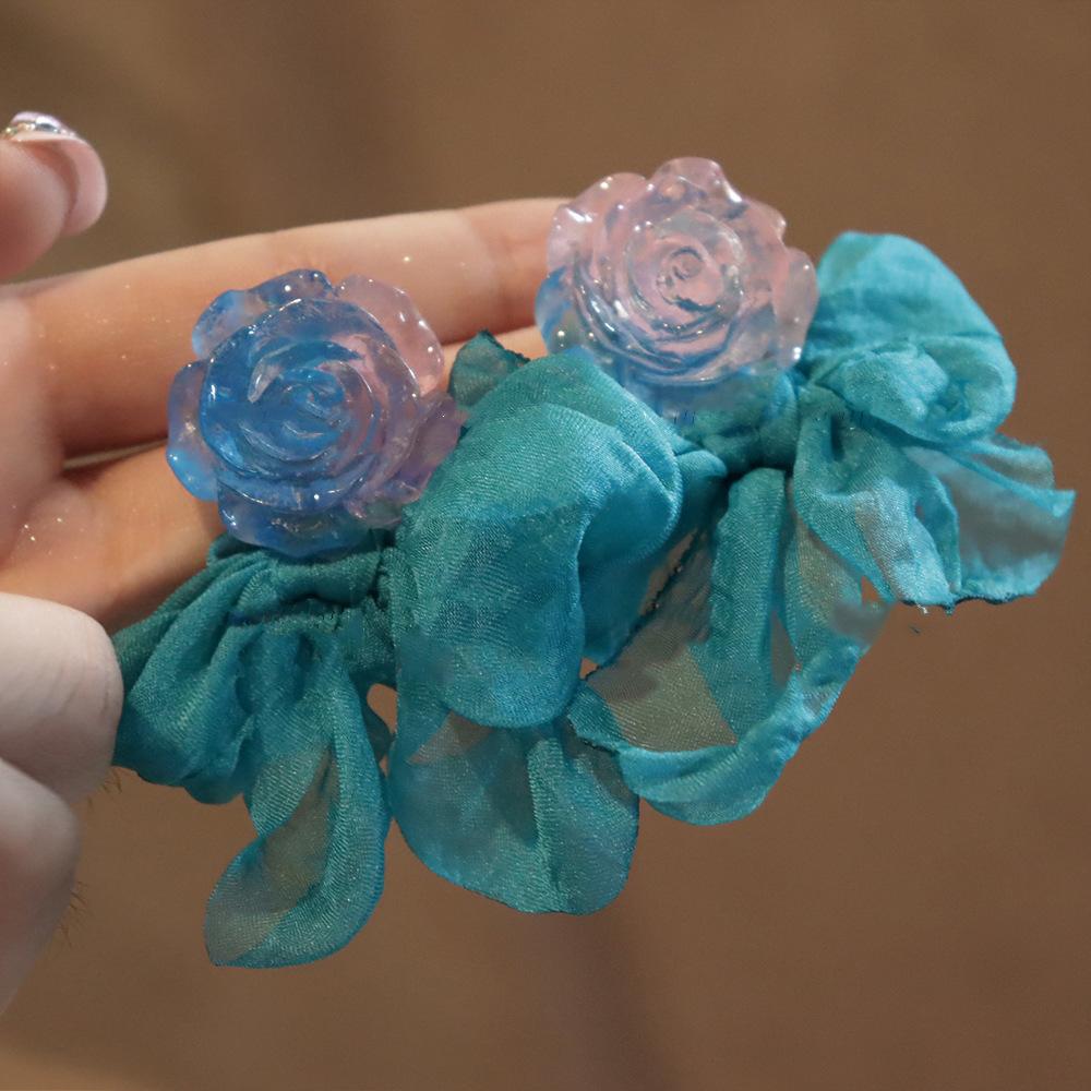 Mambo Mint Green Crystal Flower Butterfly Stud Earrings Temperament Personality Earrings Sweet Earrings Women