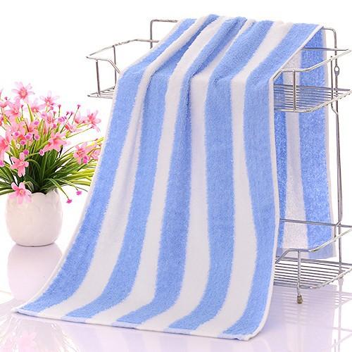 Pure Cotton Face Towel Quick-dry Coral Stripe Bath Towel Sets for Home Cotton Stripe Design Towel