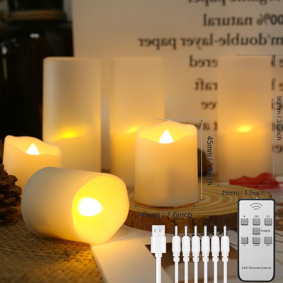 Flickering Flameless Candles with Lampshade Battery Operated 3D Wick LED Candles for Christmas Romantic Ambience Wedding Decor
