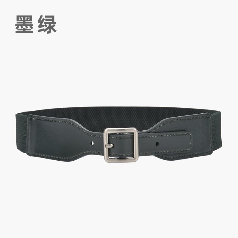 Four Seasons Available New Women'S Decorative Elastic Wide Belt Women'S Elastic Wide Simple Women'S Square Needle Buckle Belt