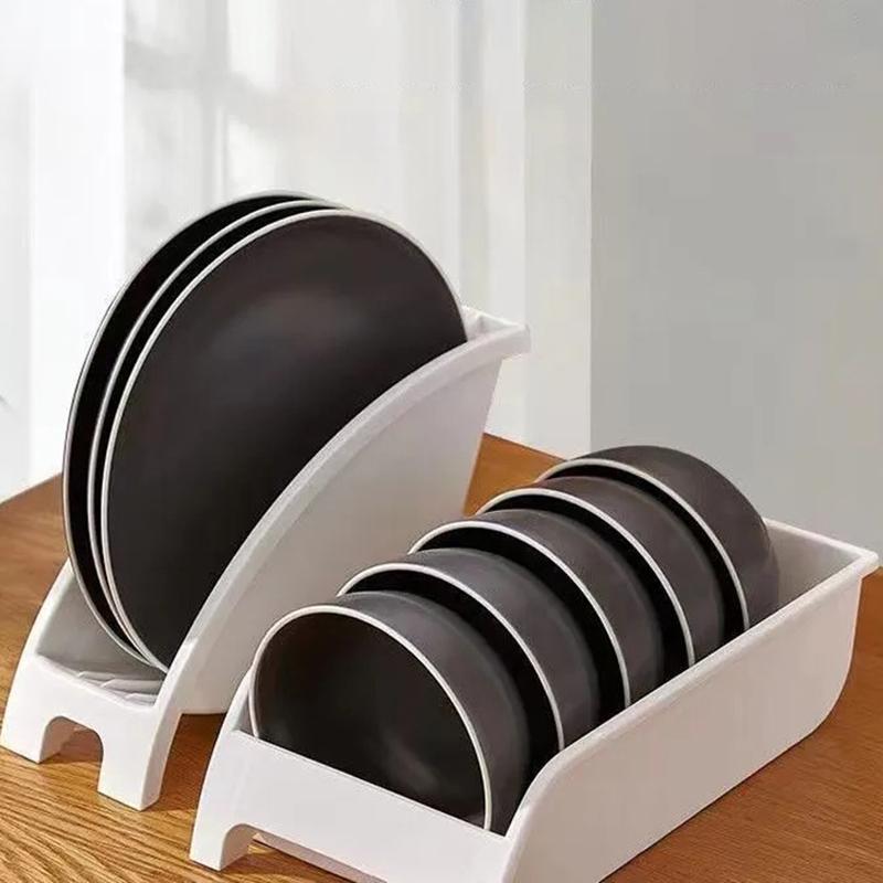 1 Pack Plastic Cabinet Rack Plate And Dish Storage Rack Bowl Cup Rack Multi-Function Storage Rack Kitchen Utensils Rack