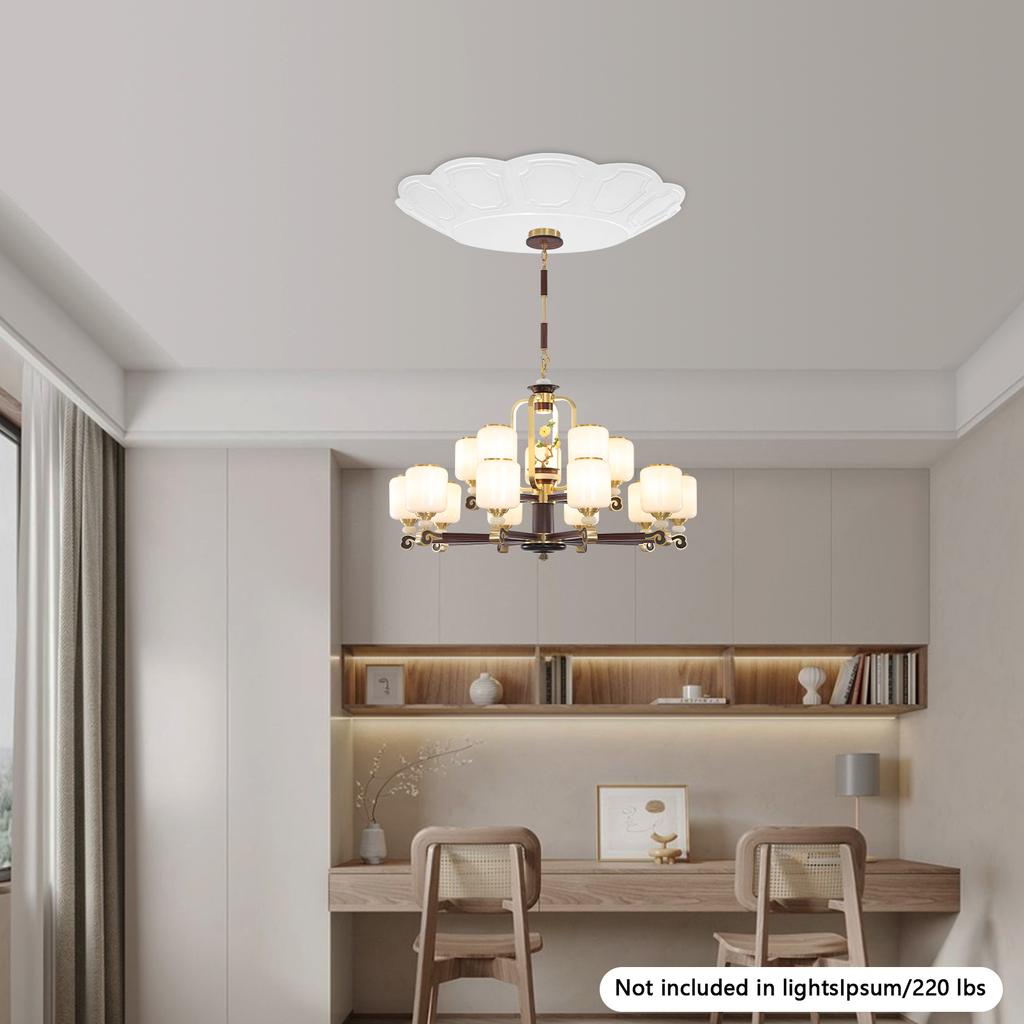 2-in-1 Switch Chandelier Hoist Lift System, 100kg/220lbs Capacity, Modern White Ceiling Light Lift, Chandelier Elevator Hoist