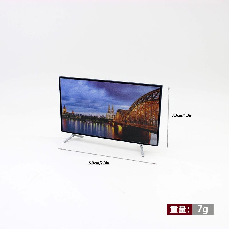 

Миниатюрный телевизор в масштабе 1/12 с подставкой - Аксессуар для кукольного домика для домашнего декора, Реалистичная модель для DIY поделок и подарков Маленькое украшение