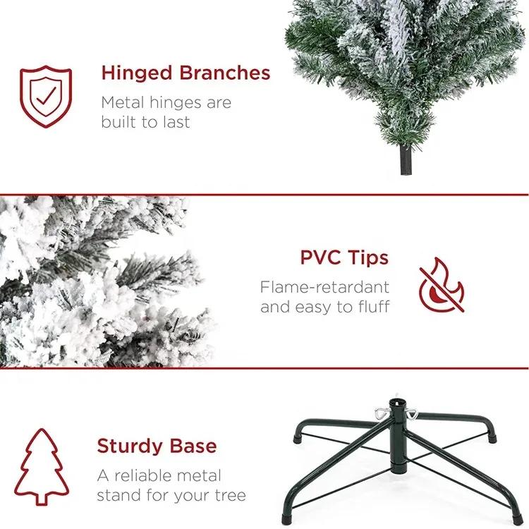 11cm Lifelike Snow-covered Christmas Tree White Flocked PVC Pine Tree with Snow Effect Perfect for Store Window Displays
