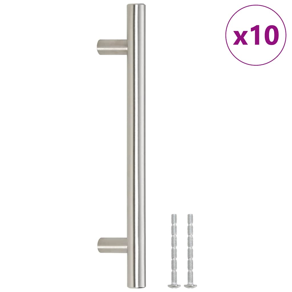 Furniture Handles 10 Pcs Silver 128 Mm Stainless Steel