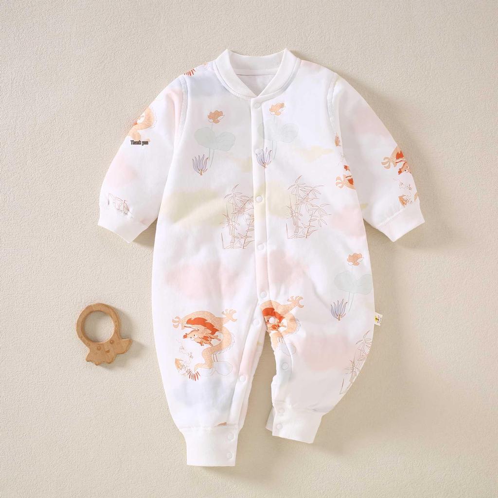 Seamless Pure Cotton Baby Romper - Spring/Autumn Bodysuit for Boys & Girls