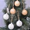 3Pcs 6cm Wooden Christmas Balls Shatterproof Decorative Christmas Tree Pendants Reusable Christmas Ball Decorations Party Favors