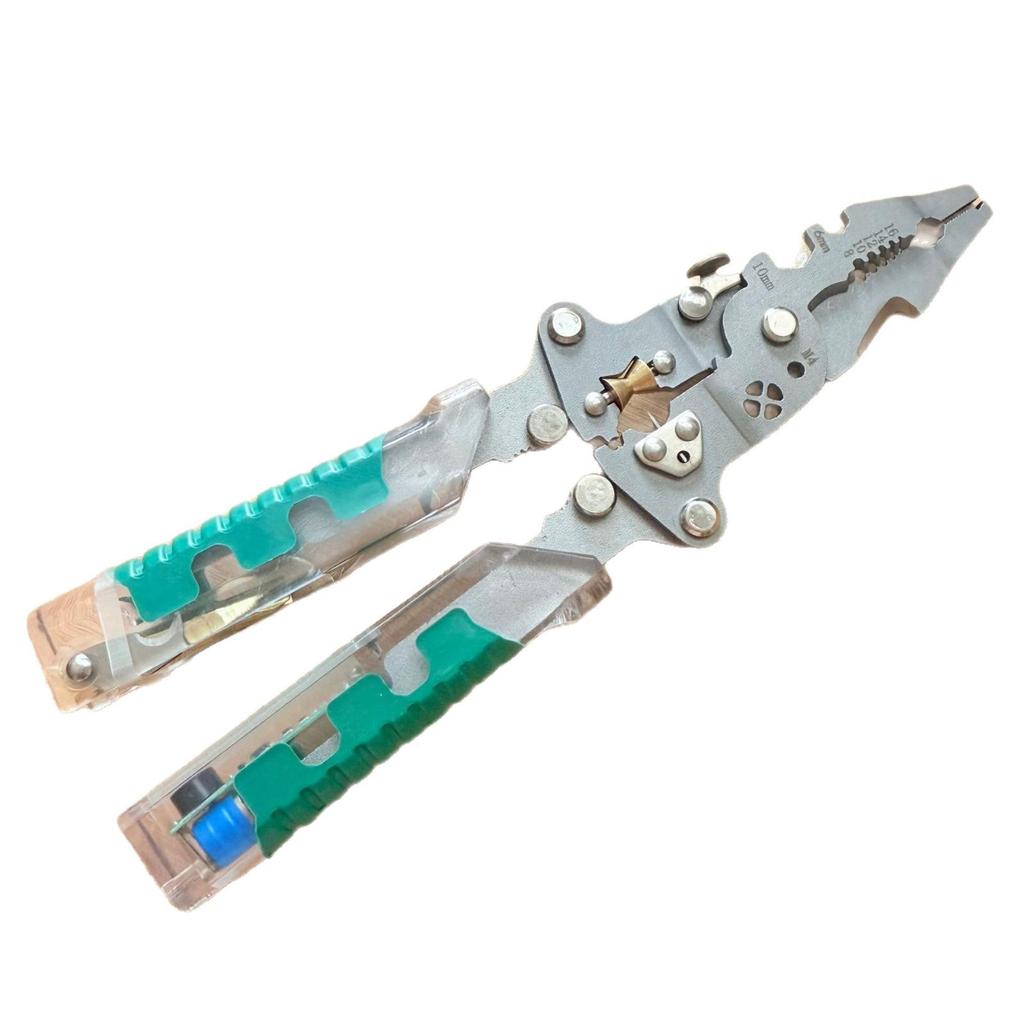 Multi-Function Wire Stripper & Crimping Pliers with Test Pen and Wire Splitter