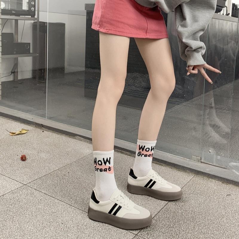 Leather platform women's spring new inner height increase casual shoes retro sports little white shoes board shoes women