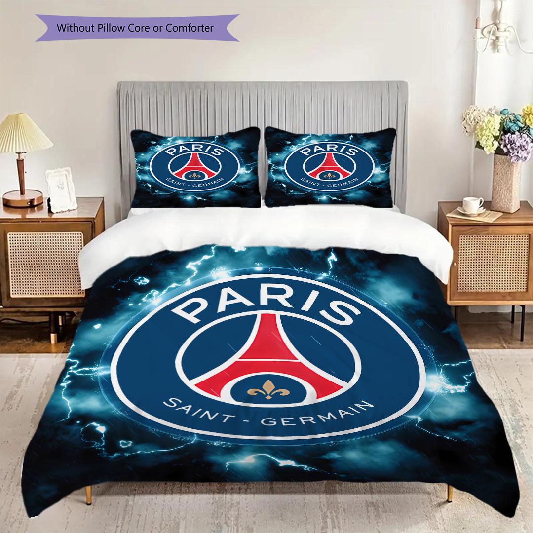 

Paris F.C Pattern Bedding Quilt Set Quilt Cover Pillowcase Home Decoration Birthday Gift (1 * duvet cover + 2 * pillowcase, without core) 200x200cm