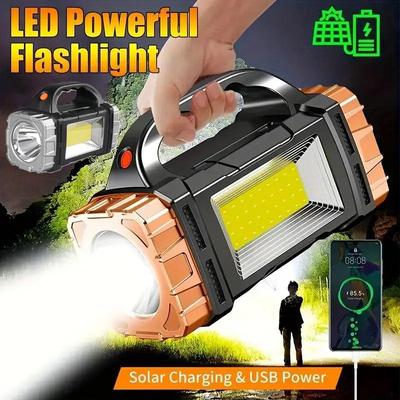 פנס יד LED פנס סולארי אורות קמפינג רב-תכליתיים לחוץ 7 מצבים עם מנורת צד Cob תאורת חירום