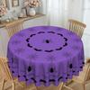 1 Piece, Halloween Round Purple Tablecloth 60 Inches Happy Halloween, Suitable For Long/Round Tables