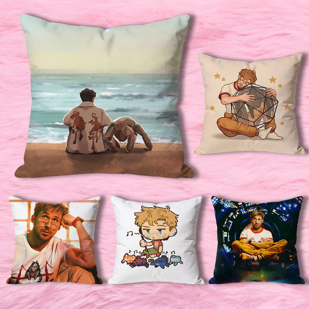 Ryan Gosling P-Project Hail Mary Cartoon Pillow Cover, 4K HD Printed Cushion Cover case with Various Exquisite Patterns