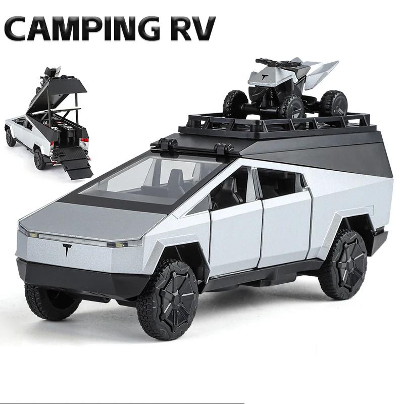 

1:32 simulated Tesla Camping RV Alloy model car cross-country Cyberbeast Electric boy Car gift Hot Sale children toy