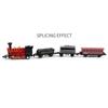 1 Set Vintage Steam Train Toy with Locomotive 3 Carriages Pull Back Realistic Mini Kids Retro Die-cast Train Model Ornament Boys Girls Birthday Gift