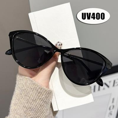Oversized Cat-Eye Sunglasses for Women Outdoor Sports UV Protection Glasses Metal Temples Premium Street Style Trendy Goggles