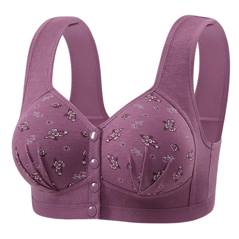 Women's Wireless Push-Up Anti-Sag Vest Bra - Large Size, Comfortable Front-Opening