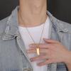 Rock Vintage Stylish Simplicity Trendy Pendant Necklace for Men Hip Hop Thick Stainless Steel Jewelry High Polished Golden