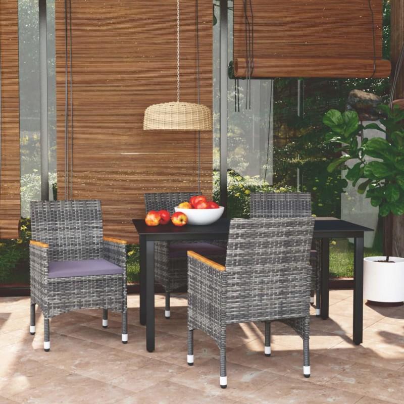 Day and Night - Day and Night 5-piece Garden Furniture Set with Gray Synthetic Rattan Cushions