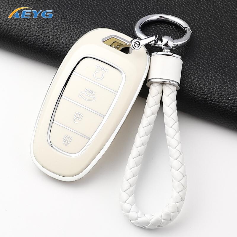 Fashion Soft Tpu Car Key Case Cover Shell For Hyundai Santa Fe Tucson Nexo Nx4 Atos Prime Solaris Key Fob Accessories
