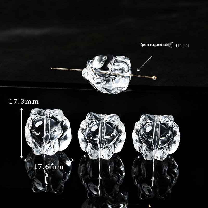 Handmade White Crystal Glass Carving Beads for DIY Bracelets