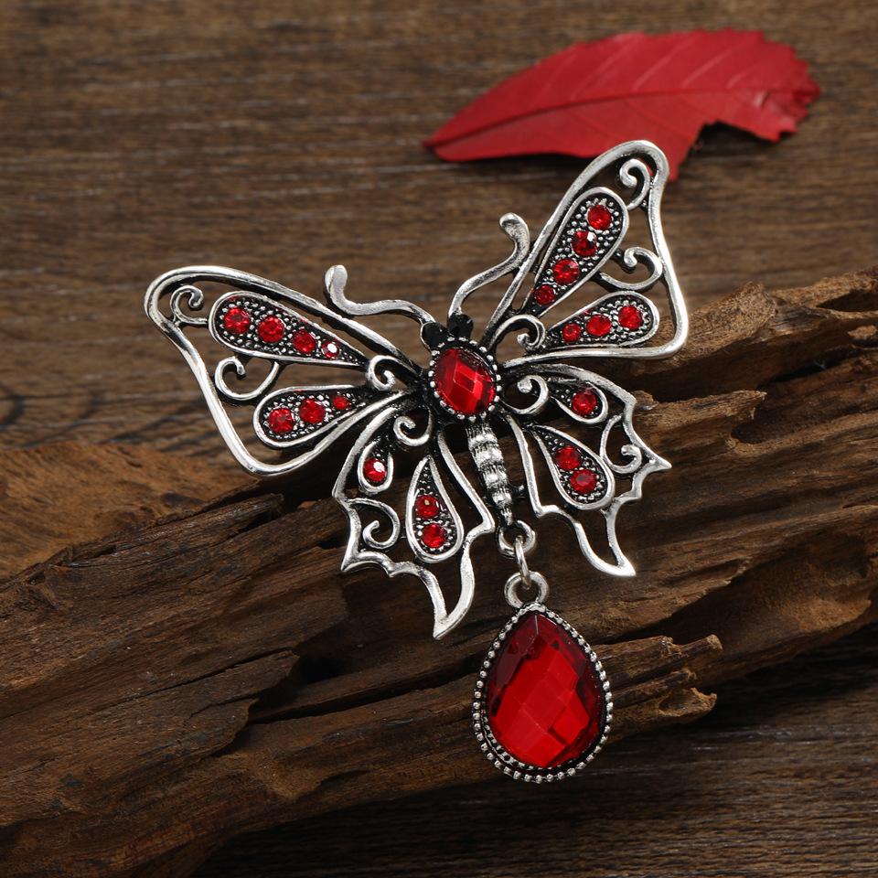 SKEDS Women Luxury Full Rhinestone Butterfly Brooches Pins Vintage Classic Crystal Insect Series Pin For Lady Party Jewelry