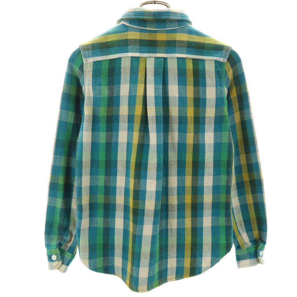 marka made in Japan Check Pattern Long sleeve Flannel shirt 1 Blue green Women Used