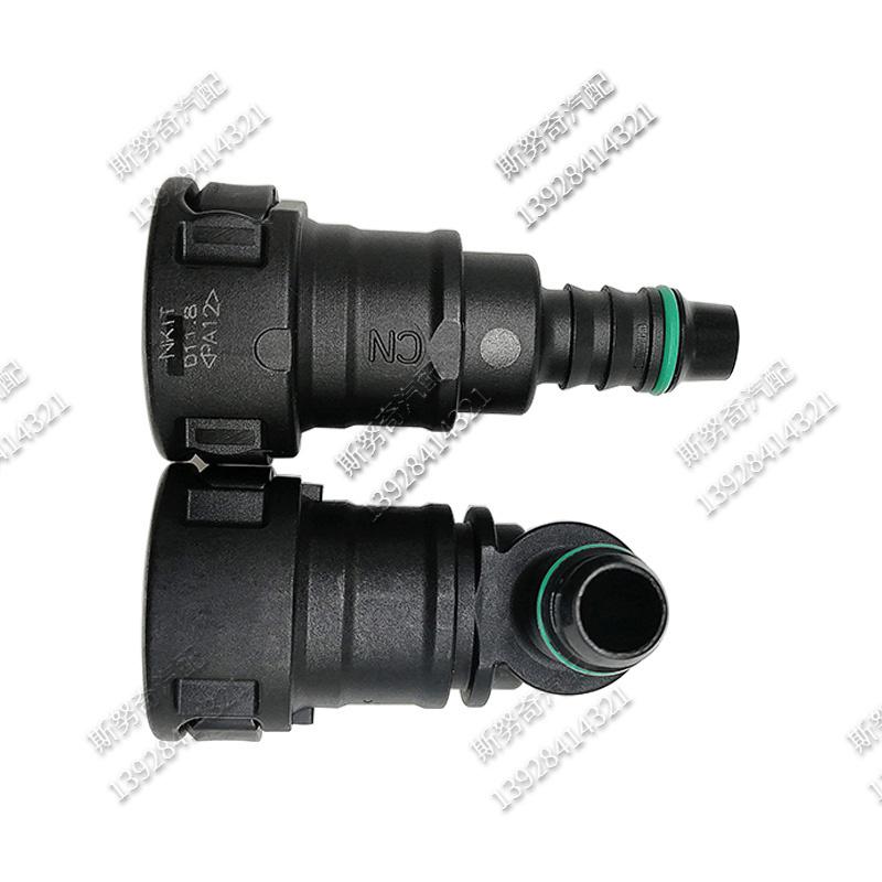 11.8 ID8 auto fuel line quick connector 11.8mm 90 180 degree SAE 10 plastic fuel line fittings nylon pipe connector 1pc