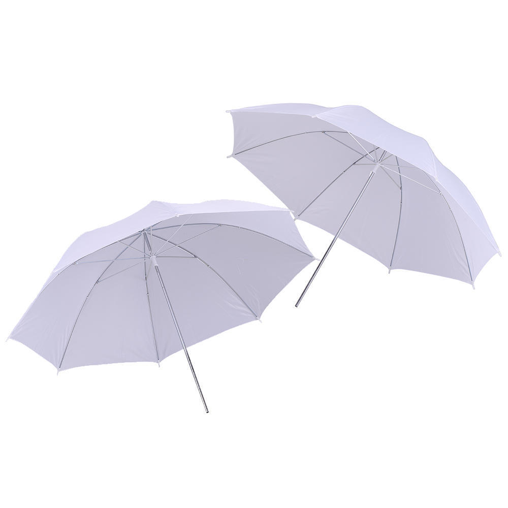 Photo Studio Lighting Kit Set 2Pcs 2 Meters 6.6Ft Light Stand + 2Pcs 33 Inch White Soft Light Umbrella + 2Pcs 45W Light